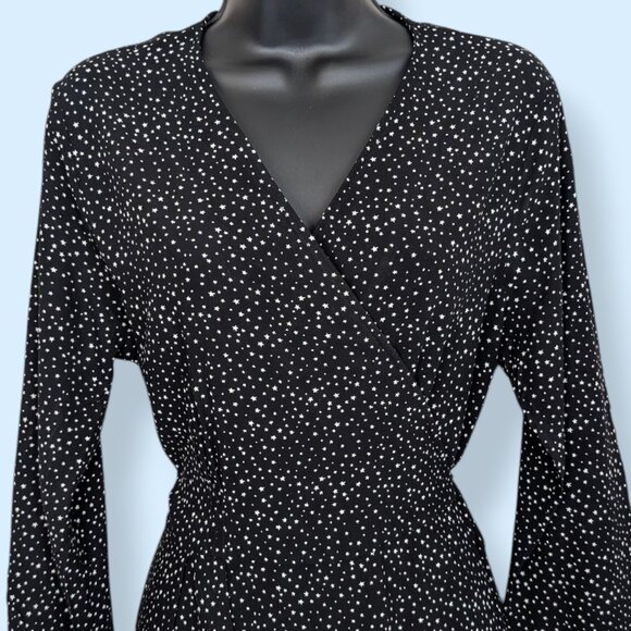 Ines De La Fressange Black Starry Wrap Dress - Picture 3 of 10